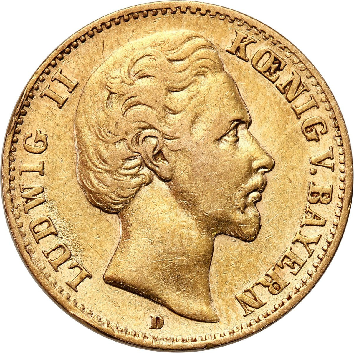 Niemcy. Bawaria Ludwig II 10 marek 1873 D, Bayern
